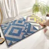 Alfombra de Piso Estilo Océano Fresco Falso Cachemir Transfronteriza Temu para Baño y Entrada de Tocador, Absorbente de Agua, Antideslizante, Resistente al Desgaste, Felpudo de Entrada