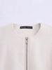 Outono 2024 Novo Estilo Europeu e Americano Lazy Casual Soft Zipper Hem Jaqueta Jaqueta All-match da moda
