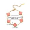 Pulsera de Trébol de Cuatro Hojas Explosiones Pulsera de Acero de Titanio Combinable Trébol de Cuatro Hojas de la Suerte Pulsera de Cuatro Flores Joyería Especial Transfronteriza para Mayoristas