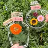 Marcadores de Livro Criativos Feitos à Mão com Flores Secas DIY, Filme Plástico com Flores Prensadas, Marcadores de Livro de Planta em Garrafa Transparente DIY para Crianças da Primavera, Flores