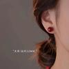 Pendientes de botón de plata 925 para mujer, pendientes rojos de alta calidad para Año Nuevo 2024, nuevos pendientes calientes para regalo