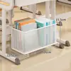 Estante de almacenamiento de cesta colgante debajo del escritorio, cesta de almacenamiento de gran capacidad para libros y papelería, una herramienta mágica para organizar libros de texto y cestas de almacenamiento