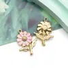 Mezcla 5 gotas de aceite versión coreana de girasol de dos colores aleación colgante colgante pendientes DIY llavero accesorios de joyería materiales