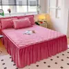 Funda de falda de cama de terciopelo de leche de invierno, modelo nuevo 2023, cubierta de colchón de felpa con falda, cubierta de cama que oculta imperfecciones, estilo de falda de cama para mujer