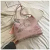 Bolso de hombro de seda bordado de estilo chino, estilo nacional, estilo occidental, de gran capacidad, para mujer, novedad de verano 2024.