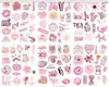 100 adesivos cartoon coração de menina rosa estilo ins simples adesivos para diário adesivos decorativos para capa de celular mala filme de corte adesivos