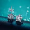 Pendientes de botón de plata de ley 925 con ocho corazones y ocho flechas, moissanita, estrella de cinco puntas, pendientes para transmisión en vivo de TikTok, suministro de fábrica, venta al por mayor