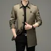 Chaqueta de negocios casual de longitud media para hombre, estilo nuevo de primavera y otoño transfronterizo, top de papá moderno