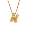 Moda Europeia e Americana Simples Nicho Personalidade Hip Hop Explosões Colar Aço Inoxidável Banhado a Ouro 18K Colar com Letras Bolha para Mulheres