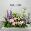 Arreglos de flores artificiales para bodas, arreglos florales para decoración de pasillo, decoraciones de escaparate de compromiso con temática de bosque, arreglos de escena de boda de color rojo rosa