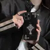 Case de Celular de Couro Estilo Escuro da Marca Fashion 16Pro 12 Adequado para Apple iPhone 14 Capa Rígida Estéreo Cruzada