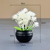 Simulación transfronteriza planta verde plástico maceta combinación oficina escritorio decoración planta verde artificial flor artificial pequeños adornos de bonsái flores