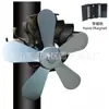 Ventilador de chimenea con pinza, montado en la pared, magnético, alimentado por calor, ecológico, venta directa de fábrica