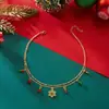 Accesorios para Fiesta de Navidad Europeos y Americanos Transfronterizos Moda para Mujer Cadena para Clavícula Collar con Colgante de Árbol de Navidad Anciano Campana Colorida