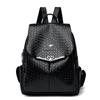 Mochila Vintage con Patrón Tejido para Mujer 2024 Nueva Cuero Suave Texturizado Casual Gran Capacidad Mochila para Viajero Estudiante