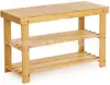 Taburete de Bambú para el Hogar, Dormitorio, Tres Niveles, Zapatero, Taburete para Cambiar Zapatos en la Entrada, Estante para Flores