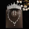 Coroa elegante de noiva Mori Super fada cocar conjunto de três peças novo colar acessórios de casamento brincos de aniversário casamento mulheres
