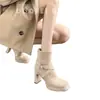 Botines de Tobillo Cuadrados Gruesos Estilo Coreano Temperamento Retro 2026 Otoño Nuevos Versátiles Alargan Piernas Moda Suave Botas Adelgazantes