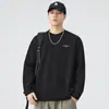 Sudadera de cuello redondo de otoño para hombre Marca de moda americana Nueva colección Primavera y Otoño 2026 Camiseta de manga larga estampada informal holgada Ropa para hombre
