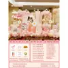 Decoración del Primer Cumpleaños del Conejito, Banquete de la Luna Llena de los 100 Días, Pared de Fondo para Fiesta de Bebé Niña, Decoración de Escenario Personalizada en Tablero KT