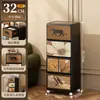 Caixa de Armazenamento para Roupas e Colchas Domésticas, Estilo Vintage de Luxo Leve, Organizador de Armazenamento de Grande Capacidade com Rodas, Armário de Armazenamento Empilhável