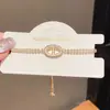 Collar Colgante Ovalado de Zirconia Nicho Lujo Ligero Diseño de Gama Alta Pulsera Temperamento de Moda Joyería de Mano Versátil para Mujeres