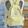 Bordado de Cachorrinho Macio e Fofo Estilo Healing Mochila Estudante na Cor Pêssego Claro, Estilo Fresco de Verão, Mochila Pequena para Viagem de Melhores Amigos