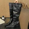 Botas de Tacón Grueso Puntiagudas Estilo Retro para Mujer 2026 Nuevo Estilo Invierno Aumentan la Altura Adelgazantes Estilo Coreano Combínalas con Faldas Botas Altas de Montar