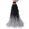 Peluca Waterdeep Degradado 100g 14 Pulgadas Cabello Rizado Ola de Agua Fibra Sintética Crochet para Cabello Artesanía Tejida a Mano Cabello Rizado