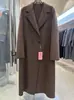 Abrigo de Lana Otoño/Invierno 2026, Lana de Doble Cara, Cálido de Doble Cara, Chaqueta Nueva de Lana con Cuello de Traje para Mujer, Lana Media