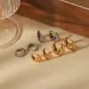 Pendientes de Acero de Titanio de Alta Gama, Sin Decoloración, Mismo Estilo Popular, Oro de 18K, Forma de U, Pequeños, Personalizados, Simples, Pendientes