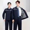 Ropa de trabajo antiestática de primavera y otoño para hombres y mujeres, camisa de trabajo de manga larga de doble capa engrosada para talleres, fábricas y gasolineras