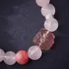 Pulsera de Cuarzo Rosa Rodolita Natural para Mujer, Cristal Despertador León de Fluorita, Cuentas Budistas, Pulsera, Joyería con Cuentas, Venta al por Mayor de Gran Éxito