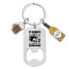 Llavero de Metal Grabado de Acero Inoxidable Transfronterizo Abrebotellas Copa de Vino Botella de Vino Regalo de Cumpleaños Navidad Día del Padre