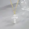 Elegante Collar de Perlas Cruzadas para Mujer, Perlas de Imitación de Alta Calidad de Alto Brillo, Exquisito y Elegante, Lujo Ligero, Único, Apilable, Suave y Delicado