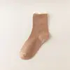 Meias Femininas Estilo Coreano de Cano Médio, Estilo Primavera e Outono, Tendência Estilo Ins Moda Japonesa Protetores de Salto de Renda