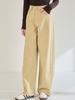 26 Otoño Nuevo Pantalones de Pierna Ancha Curvos de Cintura Alta que Cubren la Cadera Adelgazantes Versátiles Pantalones Plátano Jeans Estilo Largo Mujer 22645