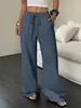 Ropa de Mujer para Comercio Exterior Transfronterizo Europeo y Americano 2026. Pantalones de Pierna Recta Elásticos de Cintura con Tela Texturizada de Color Puro de Amazon