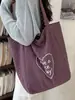 2026 Nueva Moda Casual Bolso Tote para el Trabajo Gran Capacidad Lienzo Personalidad Estudiante Bolso de Hombro Único Bolso de Compras de Doble Cara