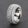 Anillo Giratorio de Engranaje con Incrustaciones de Cobre Transfronterizo Anillo de Pareja para Tiktok Anillo Giratorio Mecánico de Deseos Transfronterizo Joyería