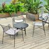 Mesa ao ar livre e cadeira combinação simples com guarda-chuva Departamento de Vendas Negociação Varanda pátio aço inoxidável casual cadeira de ferro moderno