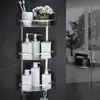 Prateleira de Armazenamento para Banheiro Sem Furos Tripé de Hotel Banheiro Alumínio Espacial Banheiro Parede do Banheiro Armazenamento Canto Prateleira