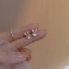 Nuevos pendientes de conejo con microincrustaciones de ojo de gato en plata esterlina S925 para mujer, pendientes dulces de estilo coreano para mujer.
