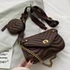 Otoño 2026 Nuevo Moda Callejera de Comercio Exterior Correa Ancha Color Sólido Bolso Cuadrado Pequeño Pu Costurado Bolso Cruzado para Mujer