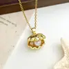 Colar Transfronteiriço Estilo Europeu e Americano Concha do Mar Cobre Banhado a Ouro Acessórios para Mulheres Design Simples Estilo de Feriado Corrente da Clavícula