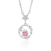 Collar Mitológico de Estrella y Luna de Plata de Ley S925 para Mujer Planeta Original Lujo Accesible Cadena para Clavícula Planeta Rosa de Alta Gama para Mujer