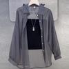 Roupas de proteção solar Camisa de chiffon respirável de seda gelada de verão para mulheres Casaco cardigan feminino 2023 Nova camisa de chiffon fina de manga comprida