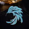 Broche de Pena Turquesa de Design de Nicho de Alta Qualidade Broche Phoenix Retrô para Ternos Qipaos Cardigans Pino de Alta Qualidade