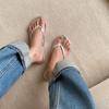 Chanclas Plateadas Sencillas Estilo Coreano 2026 para Mujer, Chanclas Planas de Verano para Vacaciones en la Playa, Sandalias Frescas de Verano