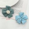 Tocado infantil de flores de cinco pétalos de tela a rayas coreanas, accesorios para manualidades, girasol, ropa, bolso, accesorios de decoración